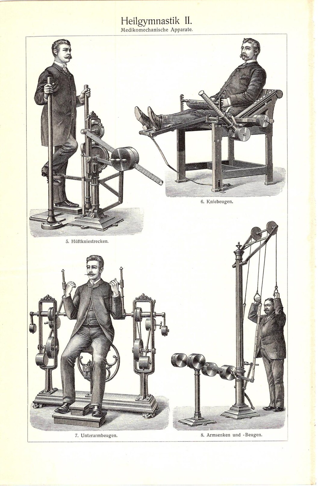 Zander Exercise Original 1905 Antique Lithography Print Healing Gymnastics ...