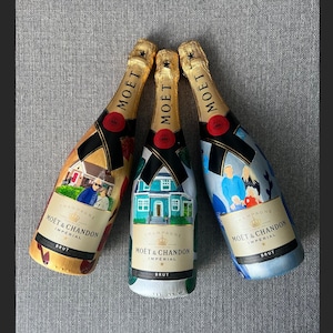 Custom Painted Champagne Bottle