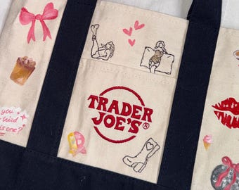 Op maat beschilderde draagtas, handgeschilderde aangepaste boodschappentas