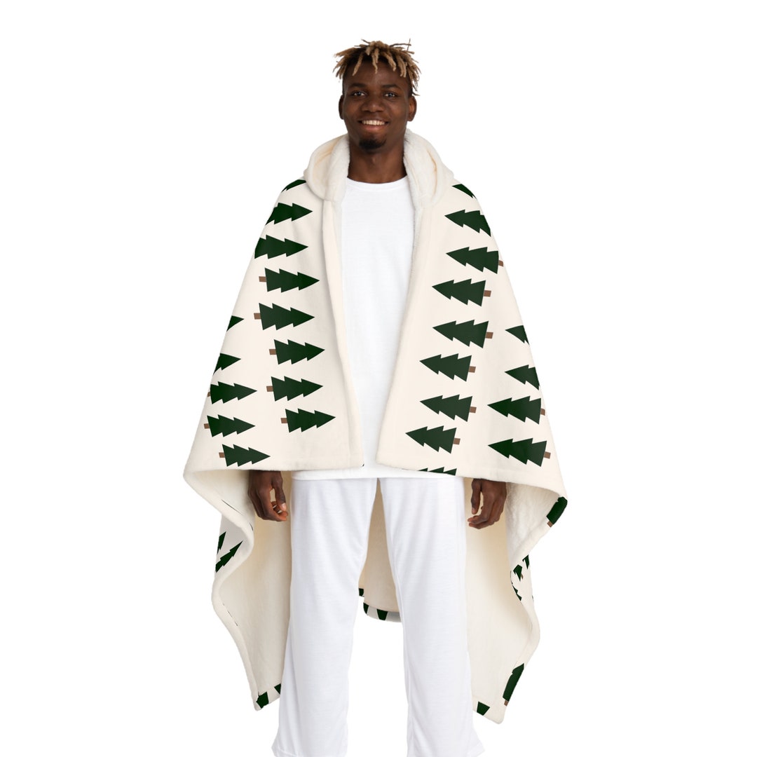 Christmas Tree Blanket With a Hood. Christmas Fun and Staying Warm
