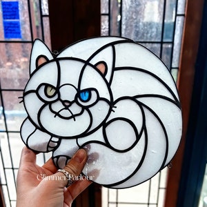 Pet stained glass 6-8" Bespoke - turn your pet into a work of art, custom pet portrait, pet remembrance, gift idea, cat portrait, pet decor