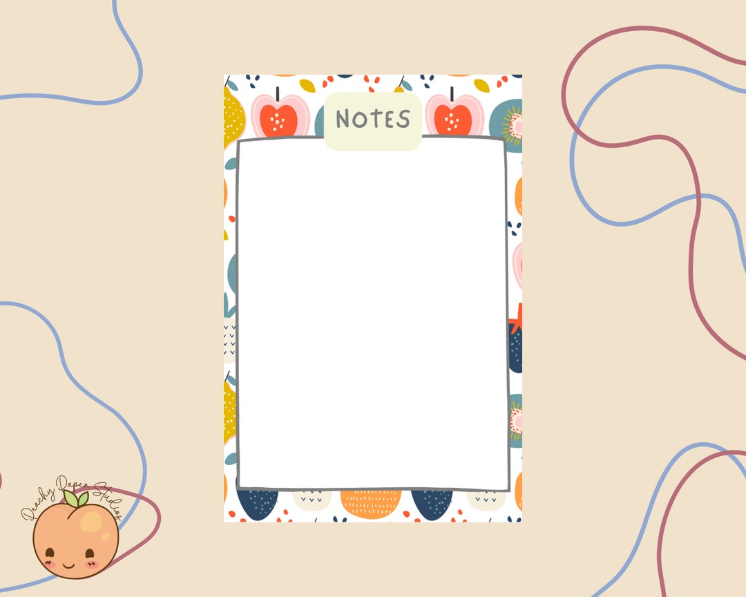 Printable Notepad Bundle Printable Notepad 5 Fruity Designs - Etsy