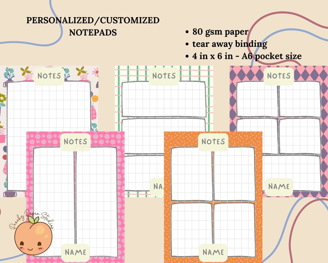 Printable Notepad Bundle Printable Notepad 5 Flower Designs Etsy