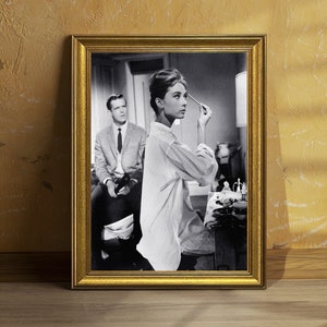 Audrey Hepburn Vintage Framed Wall Art, Audrey Hepburn Black And White Or Sepia Photography, Audrey Hepburn Retro UV Print