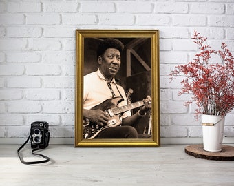 Muddy Waters Vintage Framed Wall Art, Muddy Waters Black And White Or Sepia Photography, Muddy Waters Retro UV Print