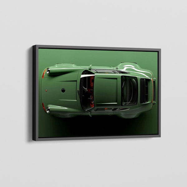 Porsche 911 Singer Green Legend Auto Wandkunst, Porsche Wandkunst, Wohnkultur, Porsche Poster, Porsche Druck, Autohaus Dekor, Porsche Geschenke