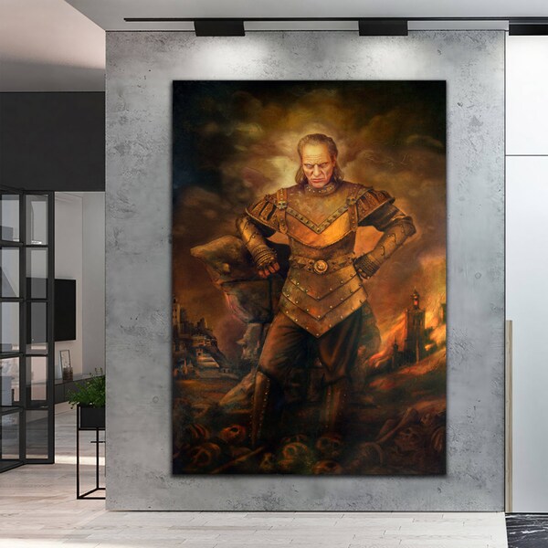 Vigo il crudele di Ghostbusters II dipinto replica tela, Vigo The Carpathian Canvas Wall Art, Pop Culture Wall Art, tela pronta per essere appesa