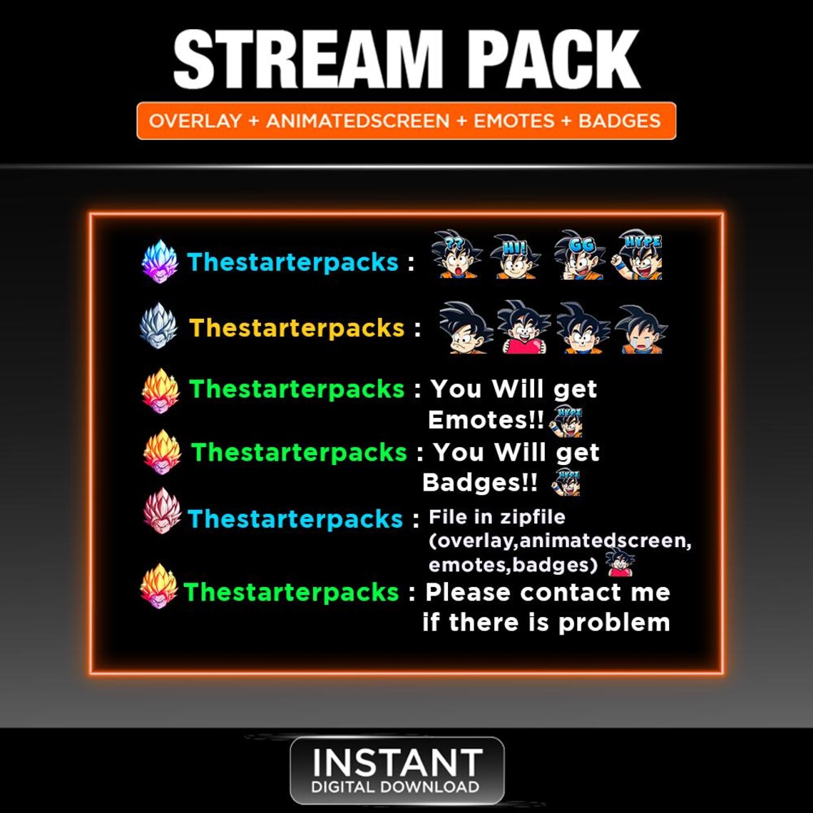 Anime Twitch Screen Pack | Twitch Screen Overlay | Twitch Panels ...