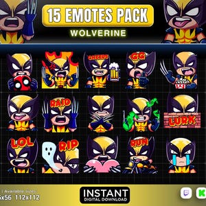 15 Emotes Chibi Wolverine Twitch Discord ,Youtube | Emotes, Superhelden emote, | süßes Emote, süßes Emote