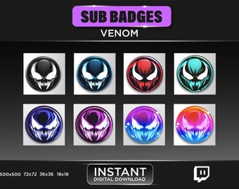 Venom sub badges | Star sub badges | twitch sub badges | subscribe sub badge | stream and discord