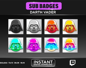 Darth vader sub badges | Star sub badges | twitch sub badges | subscribe sub badge | stream and discord