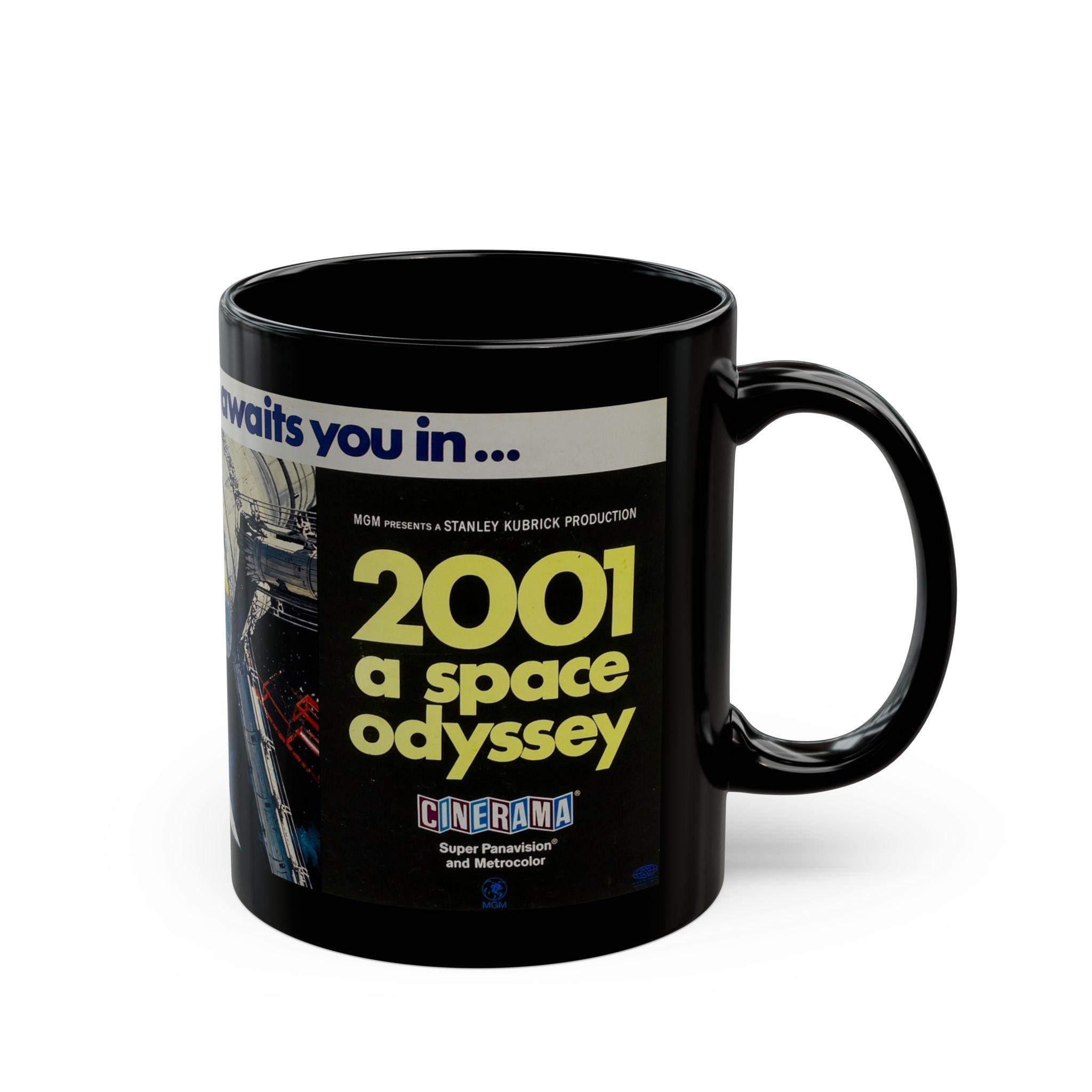 2001: A Space Odyseey (1968) Billboard Cinerama Style Stanley Kubrick  Sci-Fi Movie Poster Black Mug (11oz)