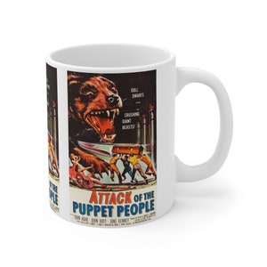 Attack of the Puppet People (1957) American International Miniature People Giant Dog Attack Sci-Fi Movie Poster Ceramic Mug 11oz