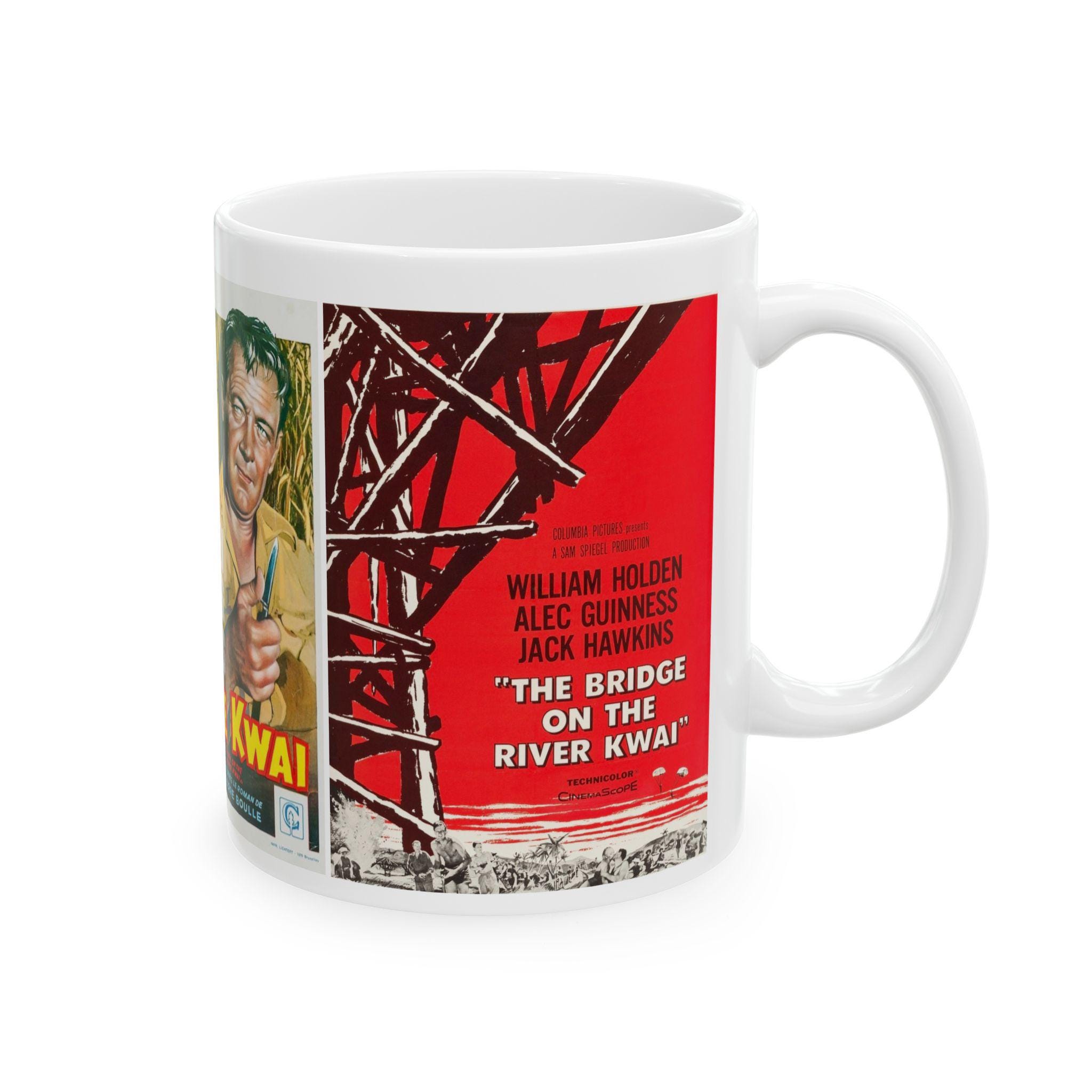 The Bridge on the River Kwai (1957) William Holden, Alec Guinness WWII Movie Poster Ceramic Mug, (11oz)