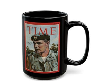Apocalypse Now (1979) Marlon Brando as Colonel Kurtz Movie Poster Faux Time Magazine Black Mug (15oz)