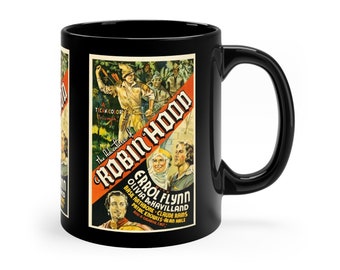 The Adventures of Robin Hood (1938), Errol Flynn 11oz Black Coffee Cup