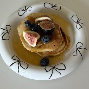 Handmade Cottagecore Ceramic Plate Set: Bow Ribbon Decor