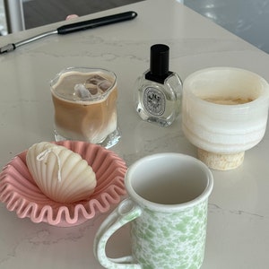 Irregular wavy glass coffee and matcha cup, perfect for adding a unique design to your drink collection, including iced coffee.