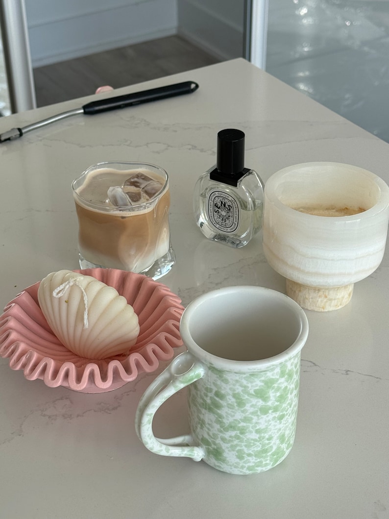 Irregular wavy glass coffee and matcha cup, perfect for adding a unique design to your drink collection, including iced coffee.