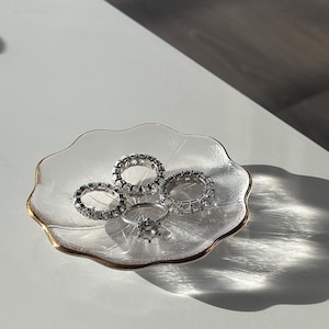 Gold Jewelry Trinket Dish for Rings, Engagement rings, Necklaces, Earrings | Organizer Tray | Ideal Gift for Bedroom, Bathroom, her