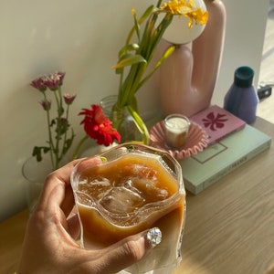 Irregular Glass Coffee Cup: Nordic Style Drinkware