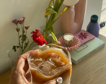 Irregular Glass Coffee Cup: Nordic Style Drinkware