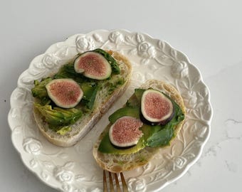 Juego de platos de postre florales hechos a mano: platos de cerámica para la fiesta del té