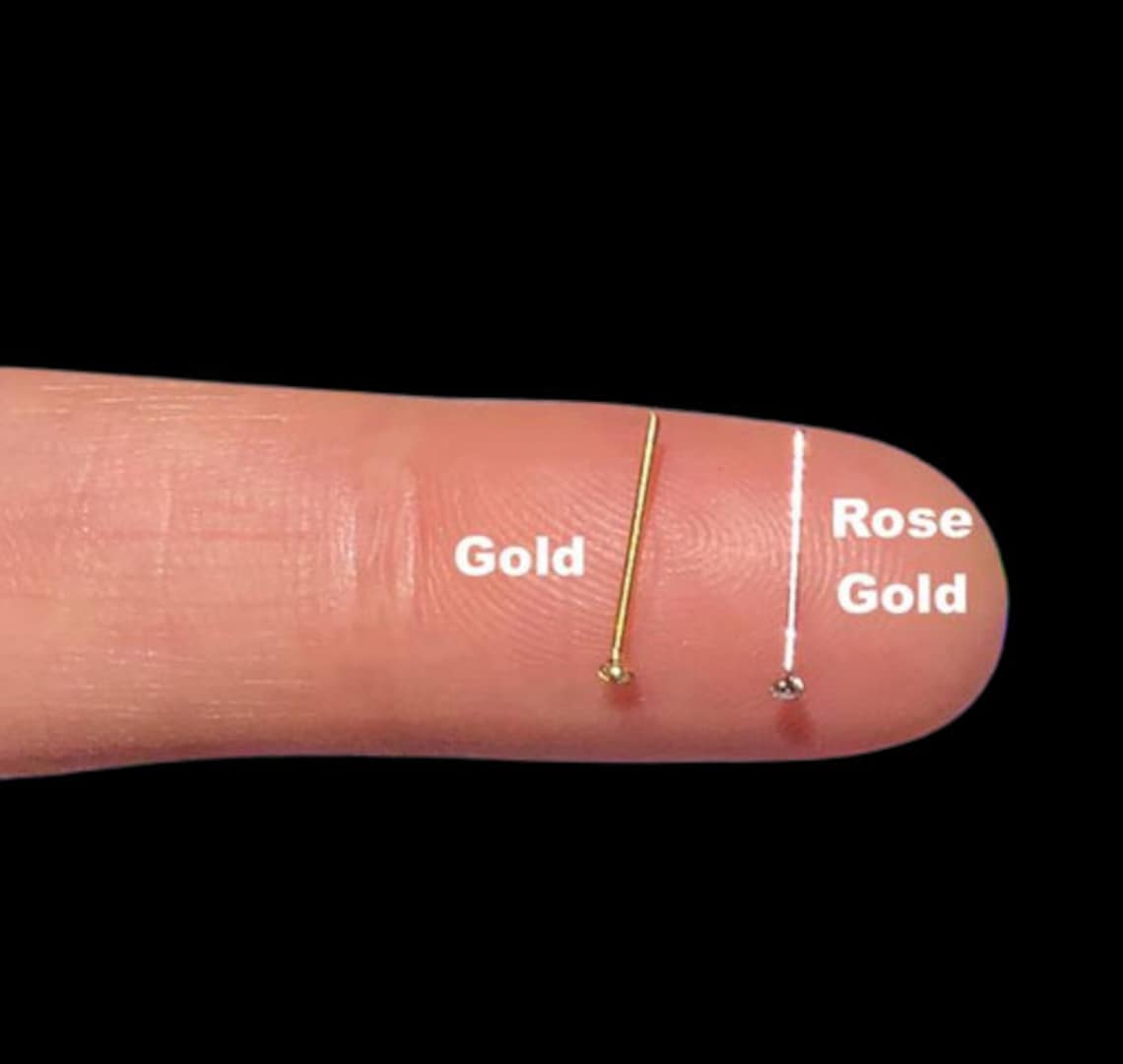 TINY 24K Gold Nose Stud Rose Gold Small Nose Ring Diamond Nose Stud 1mm Nose Stud Gold Nose Stud