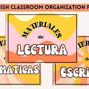 Spanish Organization Posters- Spanish Materials Poster- Spanish Classroom Poster