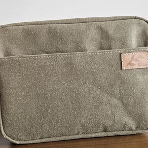 Waxed Canvas Crossbody Bag,Waterproof Messenger Bag image 2