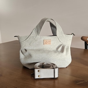 Bolso plisado, bolso de lona, bolso bandolera de lona, bolso beige de lona, bolso hobo de lona, bolso bonnie, bolso tote, bolso tote de lona, bolso bandolera