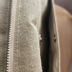 Waxed Canvas Crossbody Bag,Waterproof Messenger Bag image 4