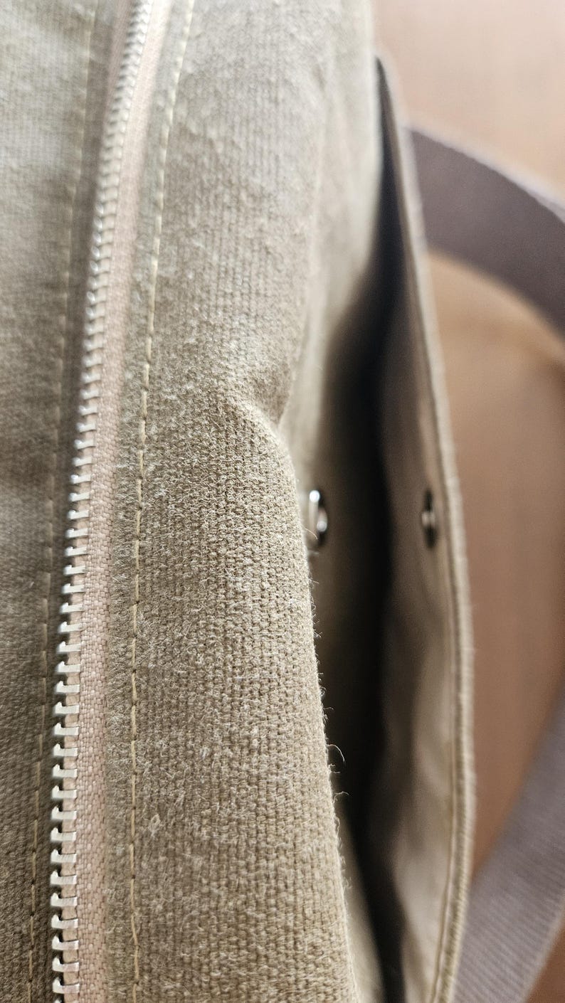 Waxed Canvas Crossbody Bag,Waterproof Messenger Bag image 4