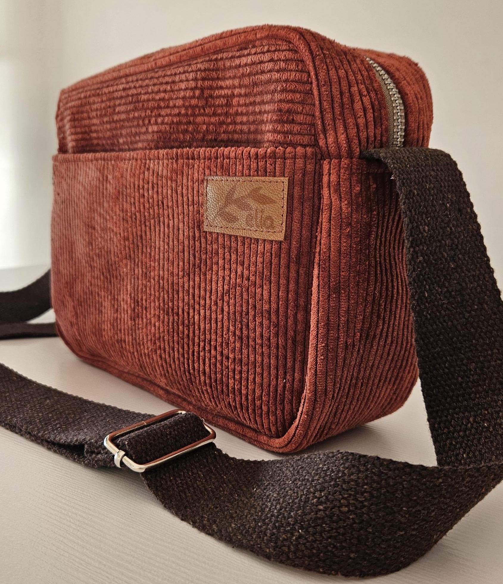 Brown Corduroy Crossbody Bag Etsy