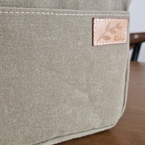 Waxed Canvas Crossbody Bag,Waterproof Messenger Bag image 3