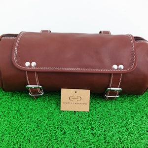 Motorcycle 1 Bag Bike Brown Pouch Tool Bag Handlebar Luggage Front Fork Saddle