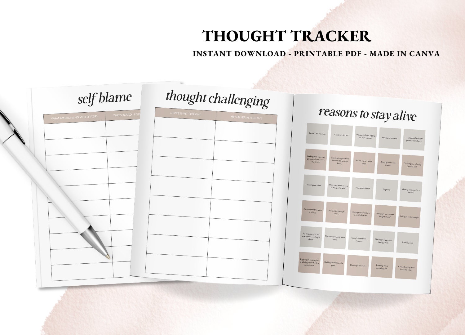 depression-printable-worksheets-anxiety-journal-digital-etsy
