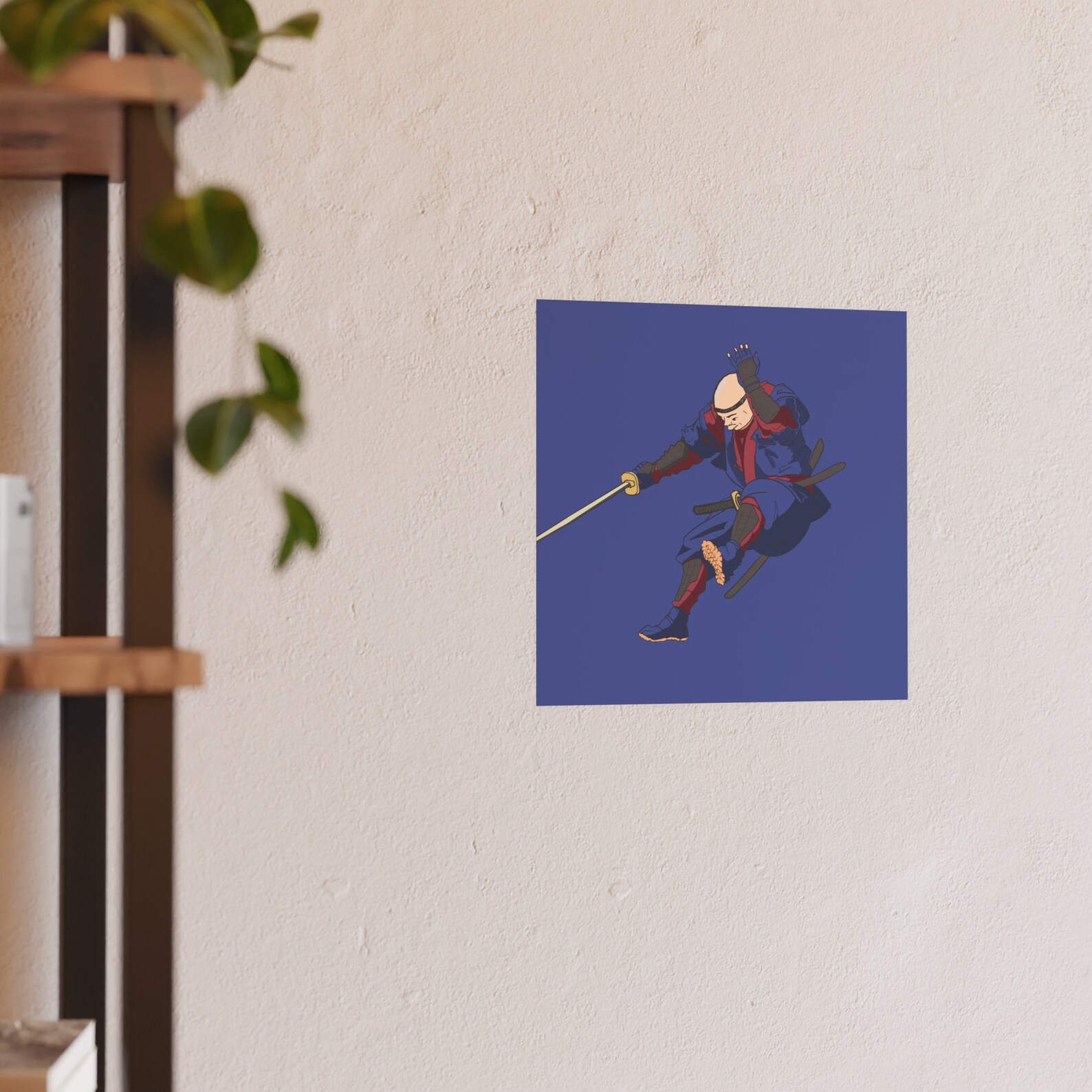 Ninja Poster, Japanese Art Print, Samurai Wall Art, Asian Decor