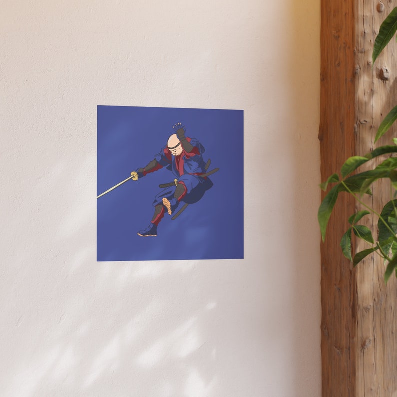 Ninja Poster, Japanese Art Print, Samurai Wall Art, Asian Decor