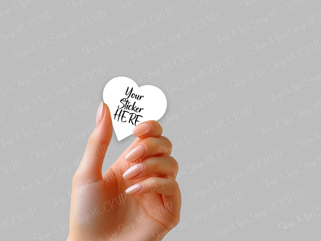 Sticker Mockup | Pretty, Delicate Hand Customizable to Hold Sticker or ...