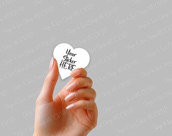 Sticker Mockup | Pretty, Delicate Hand Customizable to Hold Sticker or Product | Mockup PSD File | Separate Thumb & Fingers | png, jpg, psd