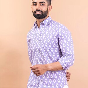 Handmade design shirt of Floral Print for Men Gift Item for occasion image 1