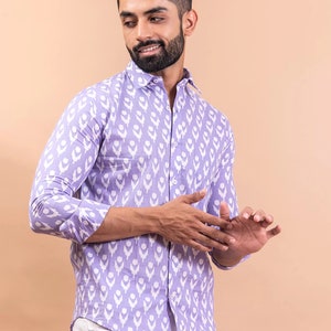 Handmade design shirt of Floral Print for Men Gift Item for occasion image 4