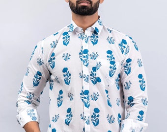 Handmade Design Shirt Of Floral Print For Men - Gift Item For The Occasion