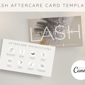 Lash Aftercare Cards | Editable Template | Eyelash Extension | Lash Tech | Esthetician Template | Branding Kit | Care Instructions | Eyelash