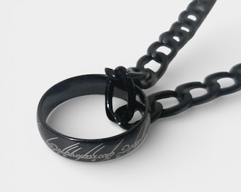 The One Ring in Black With Optional Stand and Chain