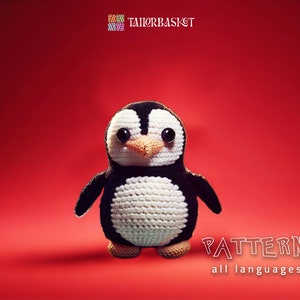 Animal Crochet Pattern, Penguin Amigurumi Tutorial, Baby Shower, DIY Craft, Anime Crochet, Gift for Kids, Included Stitch Guide and Gift