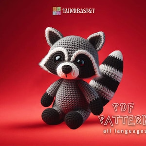 Wzór szydełkowy na szopa, samouczek na amigurumi szopa, Baby Shower, majsterkowanie DIY, szydełkowanie anime, prezent dla dzieci, w zestawie przewodnik po ściegach i prezent