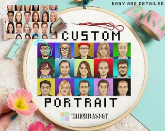 Custom Portrait Cross Stitch Pattern, Personalized Portrait Cross Stitch, Custom Cross Stitch Pattern, DIY, Gift for, Included Stitch Guide