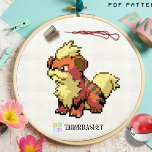 Pokemon Cross Stitch Pattern, Easy Stitch Tutorial, Beginner Embroidery Pattern, DIY Craft, , Gift for Kids, Included Stitch Guide